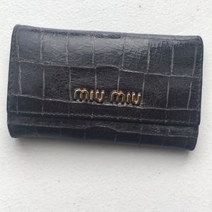 Miu miu navy blue key holder